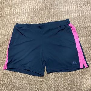 Grey and Pink Adidas Athletic Shorts Medium
